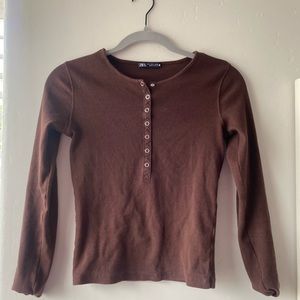 Zara chocolate brown long sleeve